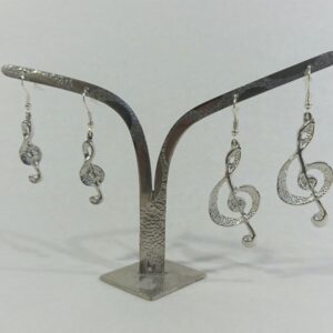 Boucles d'oreilles clé de sol en étain
