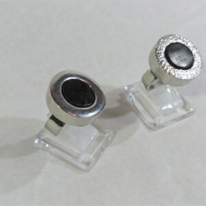 Bague Ronde en étain et ébène