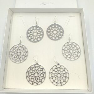 Coffret 3 Paires de Boucles d'Oreilles Rosaces - Cathédrale N.D de Chartres